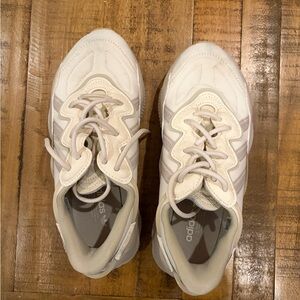 Adidas Cream and Gray Athletic Shoes